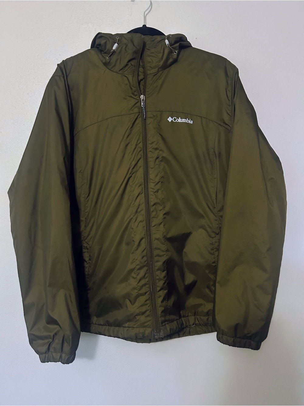 Columbia Women’s Olive Green Fleece Lined Hooded Jacket